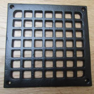 Traditional Square Victorian Cast Iron Air Vent/Air Brick Grille Cover - Black